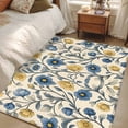 thumbnail image 4 of 3'x5' Area Rugs, Vintage Blue Yellow Indoor Outdoor Area Rug for Living Room Bedroom, Spring Enchanted Garden Florals Washable Bathroom Rugs Kitchen Floor Carpet Mats Home Decor Aesthetic, 4 of 8