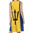 thumbnail image 2 of Barbados National Flag Spring Summer Dresses for Women Fashion T-shirt Dress Casual Sleeveless Loose Sundress with Pockets, 2 of 5