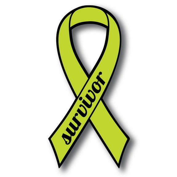 Magnet Me Up Support Non Hodgkins Lymphoma Cancer Survivor Lime Ribbon Magnet Decal, 3.5x7 In, Vinyl Automotive Magnet