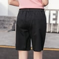 thumbnail image 5 of Aayomet Womens Shorts Casual Solid Waist Women Straight Ladies Short Fashion Loose High Pants White Shorts For Women Black,L, 5 of 5