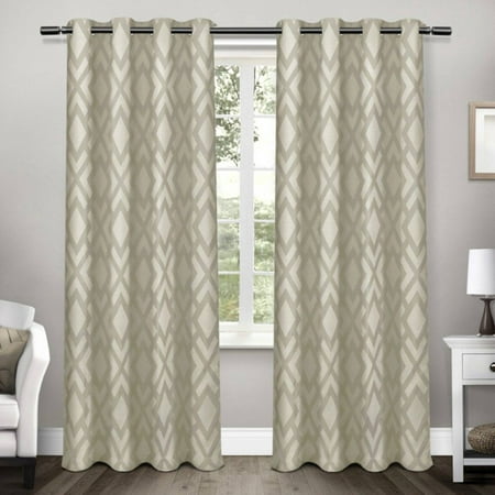 Exclusive Home Curtains 2 Pack Easton Jacquard Blackout Grommet Top Curtain Panels