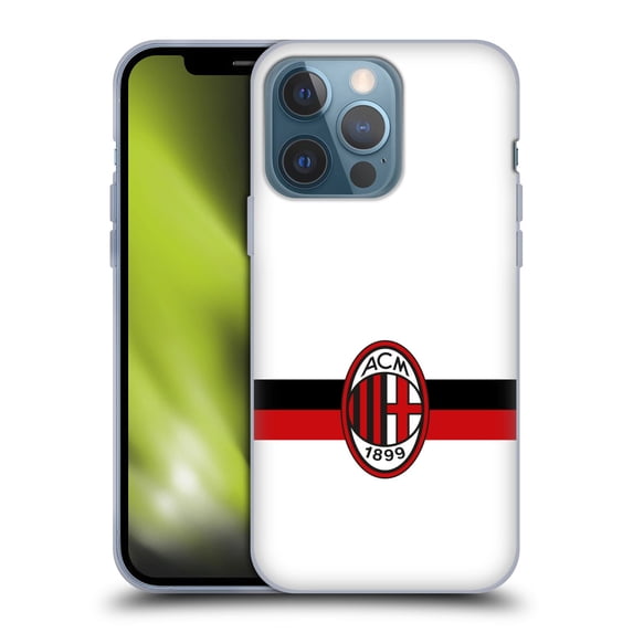 Head Case Designs Officially Licensed AC Milan Crest White Soft Gel Case Compatible with Apple iPhone 13 Pro