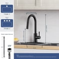 thumbnail image 5 of TVOFEK Kitchen Faucet with Pull Down Sprayer, Matte Black Kitchen Sink Faucets High Arc Modern for 1 or 3 Holes with Deck Plate for RV Farmhouse Laundry, 5 of 13