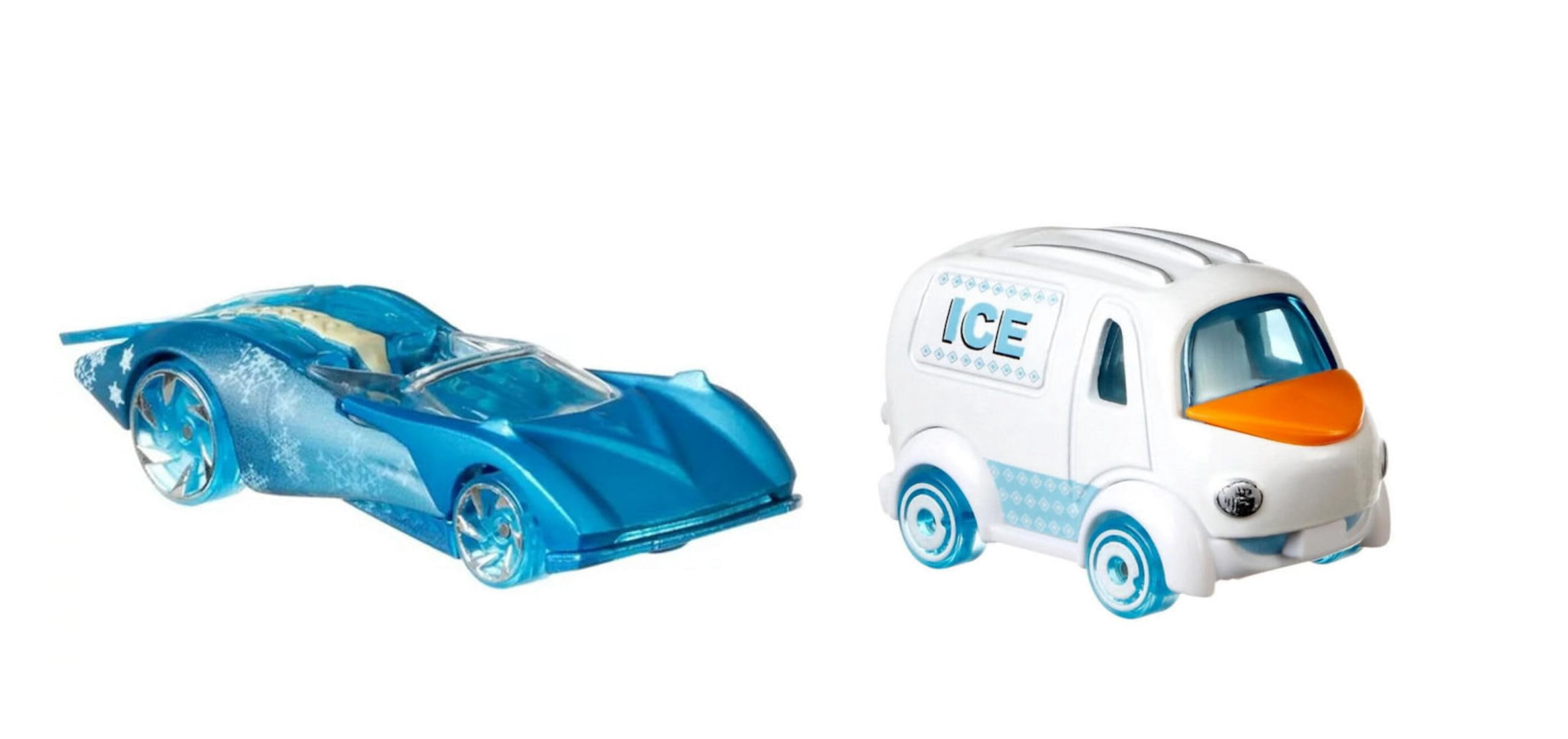 Hot Wheels Disney Frozen Character Cars, Elsa and Olaf, Die-Cast Vehicle Set, 3+ Years