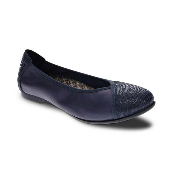 Revere Nairobi Women Slip-on Casual Shoes In Navy Lizard/sapphire
