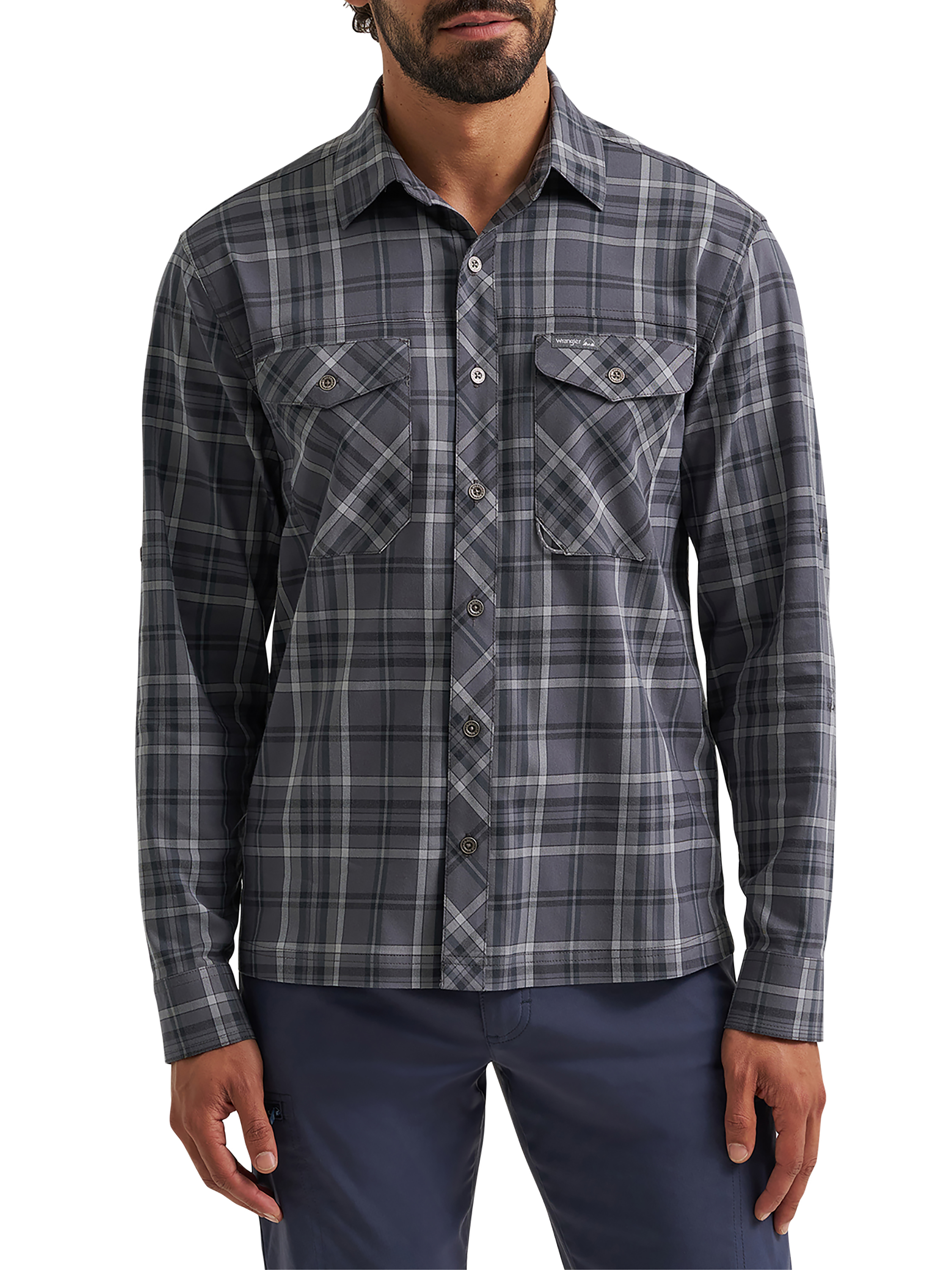 Wrangler® Men's and Big Mens Outdoor Long Sleeve All Season Stretch Shirt, Sizes S-3XL