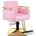 thumbnail image 3 of Baasha Salon Chair, Barber Chair with Stainless Steel Armrest, Salon Styling Chairs for Hair Stylist, Hydraulic Salon Chair, Beauty Spa Equipment (Gold & Pink), 3 of 9