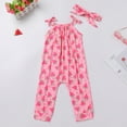 thumbnail image 3 of IWEMEK Toddler Girl Jumpsuits Adjustable Strap Sleeveless One Piece Overalls Casual Summer 6-9M Outfits Kids Bodysuit, 3 of 7