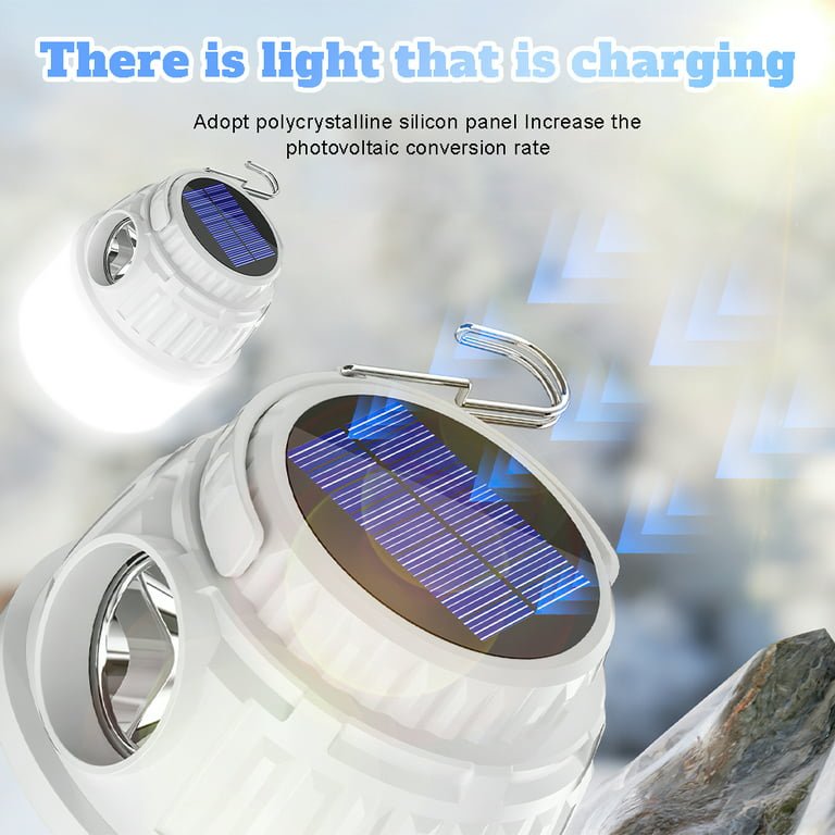 DFITO Solar LED Camping Light Tent Lantern with Hook Portable Tent