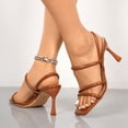 thumbnail image 5 of SACFOF Kitten Strappy Heels for Women Square Open Toe Ankle Strap Heeled Sandals Dressy Wedding Shoes, 5 of 6