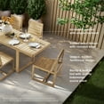 thumbnail image 5 of Mopio Bruno Outdoor Dining Set, Solid Acacia Wood Patio Table & Chairs Set for Indoor Outdoor Dining, Mid Century Modern Farmhouse Conversation Sets (6 Seater: Table + Extensions, 6 Chairs | 7 Piece), 5 of 7