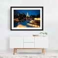 thumbnail image 2 of City Hall & Fountains, Los Angeles - Los Angeles California Photography Cityscape Nightlife Fountain Architecture Skyline Night Sky Black Framed Wall Art Print 16 x 24 inches, 2 of 4