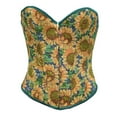 thumbnail image 2 of Lilgiuy Women Sunflower PrintBandage RetroCourt Vintage Corset Straps Tank Top Yellow,12 2022 Fall Winter, 2 of 5