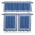 Blue Back Pattern Retro Greece Curtain Tier and Valance Set 3 Piece ...
