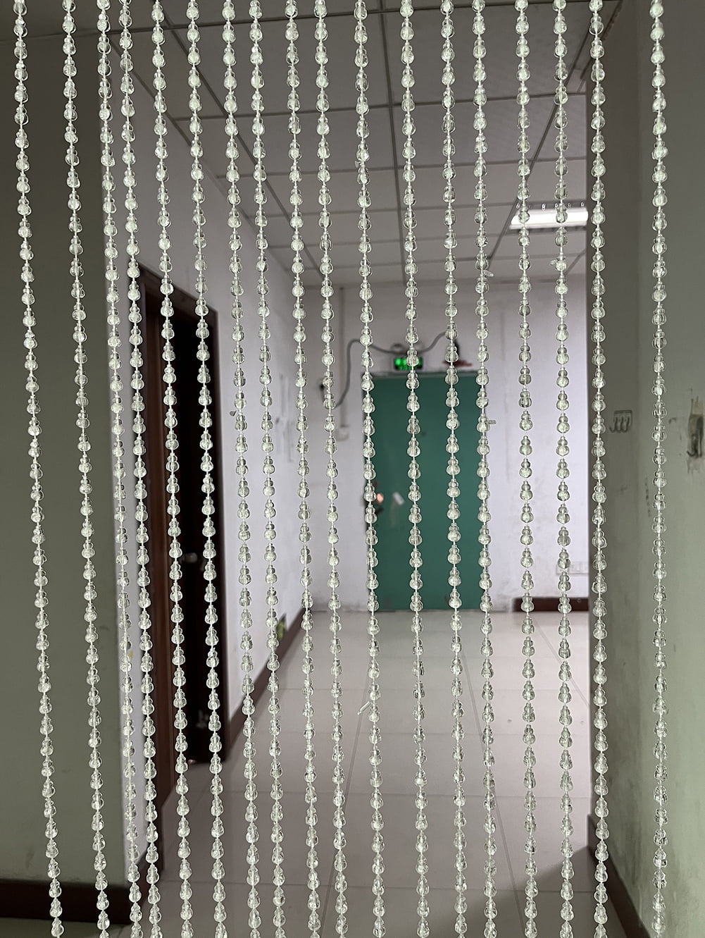 ZiDeTang 18 Rows Acrylic Calabash Door Beaded Curtain Home Décor String Doorway Room Divider Tassel Window Blind Screen Panel for Wedding café Office (39.3" x 76.7",Clear)