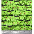 thumbnail image 1 of Soimoi Polyester Crepe Fabric Insect,Leaves & Floral Artistic Printed Fabric 1 Yards 52 Inch Wide, 1 of 3