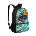 thumbnail image 2 of Uourmeti Skull Motorcycle Polyester Daily Backpack for Travelers, 17 Inchs Adjustable Shoulder Straps Lightweight Student Bookbag for Shopping School, 2 of 6