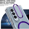 thumbnail image 3 of Magnetic Crystal Clear for Samsung Galaxy Z Fold 3 Case Compatible with MagSafe Screen Camera Guard Slim & Lightweight Anti Fingerprint Yellowing Resistant Hard PC Shockproof Case, Purple, 3 of 12