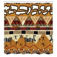 thumbnail image 3 of Ambesonne Animal Shower Curtain, Hunt Zebra Tribe Ethnic, 69"Wx70"L, Ruby Mustard, 3 of 5