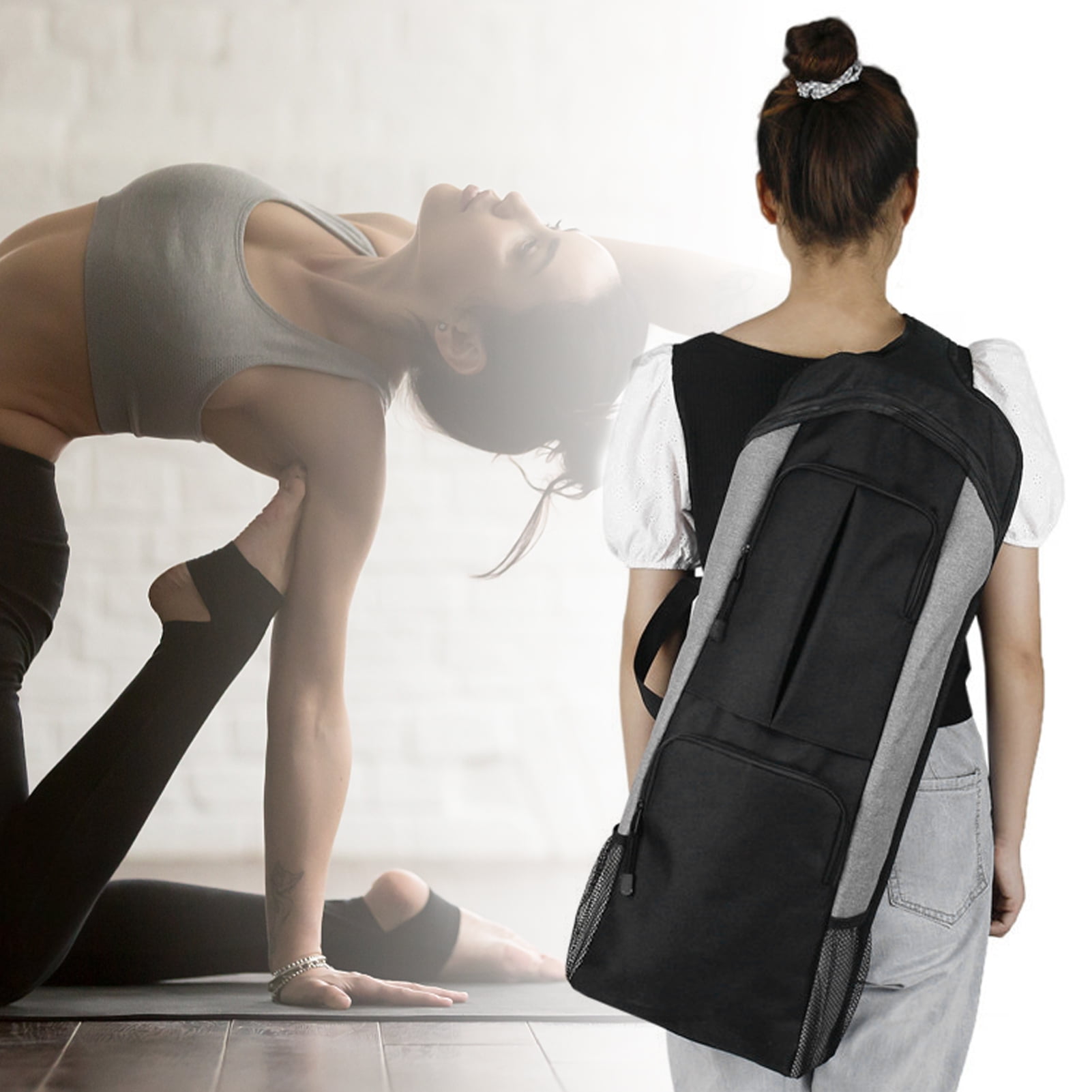 LYUMO Multi‑function Yoga Mat Bag Gym Backpack Large Capacity Luggage Backpack Carrier Polyester,Luggage Backpack Carrier,Multi‑function Yoga Bag