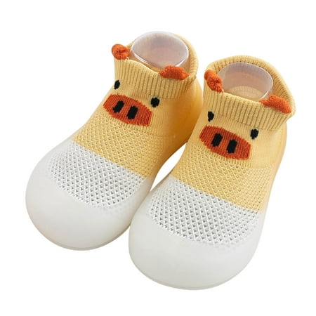 

Toyella Baby Infant Toddler Shoes Breathable Soft Bottom Non-slip Boy And Girl Floor Footwear Yellow 18