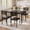 Black Wood Grain, variant on 5 Piece Dining Table Set for 4, Industrial Space-Saving Dining Table and Upholstered Chairs, Rustic Farmhouse Kitchen Furniture, Rectangular MDF Tabletop for Apartment, Kitchen and Dining Room Decor