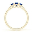 thumbnail image 2 of ANGARA Natural Classic Round Sapphire Three Stone Ring in 14K Yellow Gold for Women (Size-4mm) | September Birthstone, Birthday, Anniversary, Jewelry Gift for Women | Natural Blue Sapphire Ring, 2 of 9