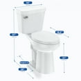 thumbnail image 2 of 21"Toilet, Elongated Toilets for Bathrooms, Two-Piece Toilet with Soft Close Seat, 1.28 Siphonic Flush Toilet with Universal Height ADA Cotton White, 2 of 7