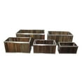 thumbnail image 2 of Leisure Season Rectangular Wooden Planter with Stainless Steel Trim, 2 of 11