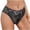 Black, variant on Bikini Panties For Women, Mid Rise Denim Print Underwear, Seamless Comfortable Stretch Hipster Brief