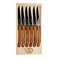 thumbnail image 1 of Juego de cuchillos para carne Jean Dubost Laguiole, madera de olivo, 6 piezas, 1 of 6