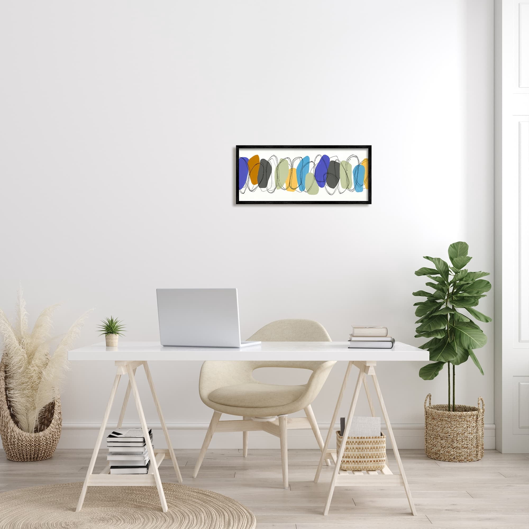 Stupell Industries Abstract Rock Pattern Modern Layered Vibrant Shapes, 30 x 13, Design by Ruth Fromstein