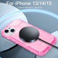 thumbnail image 3 of Petocase for iPhone 13/14/15 Case,Clear [Non Yellowing] [Compatible with MagSafe] Shockproof Protection Rugged Heavy Duty Cover Case for iPhone 13/14/15 6.1",Glitter Pink, 3 of 7