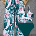 thumbnail image 5 of XIMIN Girls Swimsuit 3 Piece Bikini Bathing Suit Tropical Floral Swimwear with Cover Up Pants 8 11Y with Swimsuit with Coverup Pants, 5 of 5