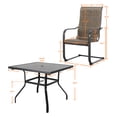 thumbnail image 6 of Nuu Garden 5-Piece Outdoor Dining Set, Square Iron Umbrella Dining Table and 4 C-spring Motion Textilene Chairs, Black and Brown Color, 6 of 9