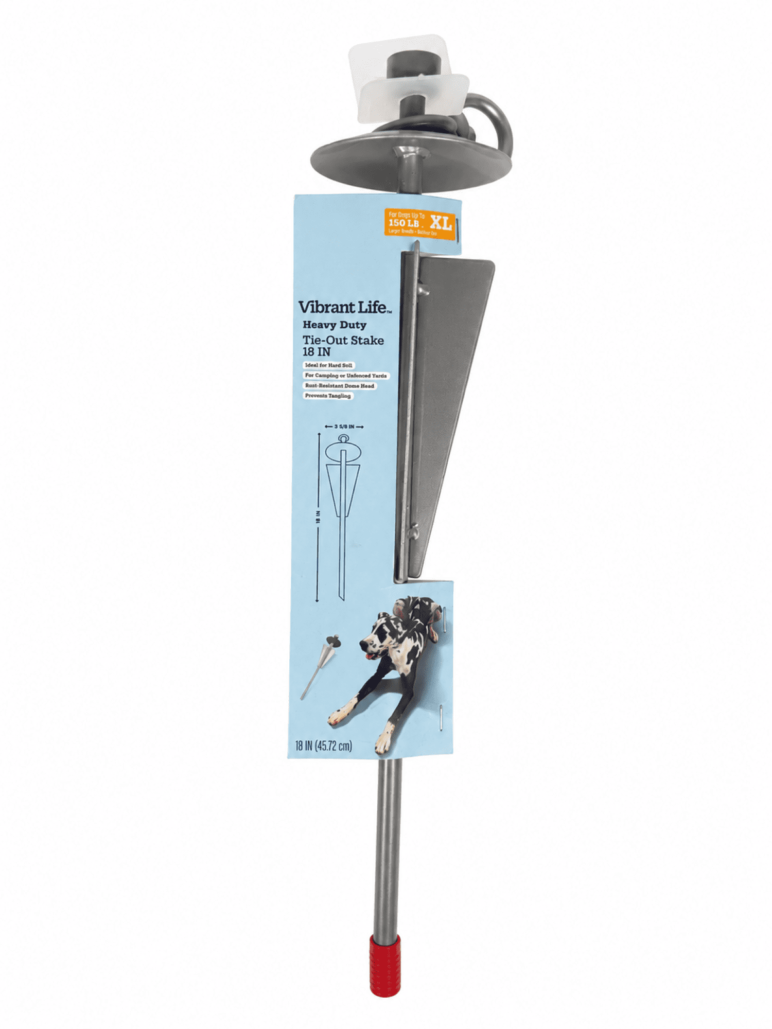(6 pack) Vibrant Life Heavy Duty Tie-Out Stake, XL, 18"