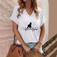 thumbnail image 4 of ALLLIST Womens Tops V Neck White Summer T-Shirts Fashion Animal Print Short Sleeve Shirts Womens Clothing, 4 of 6