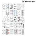 thumbnail image 1 of Juego de 30 hojas de tatuajes temporales impermeables, tatuajes falsos para brazos, arte corporal, tatuajes pequeños, pegatinas para hombres, mujeres, brazos, hombros y pecho., 1 of 8
