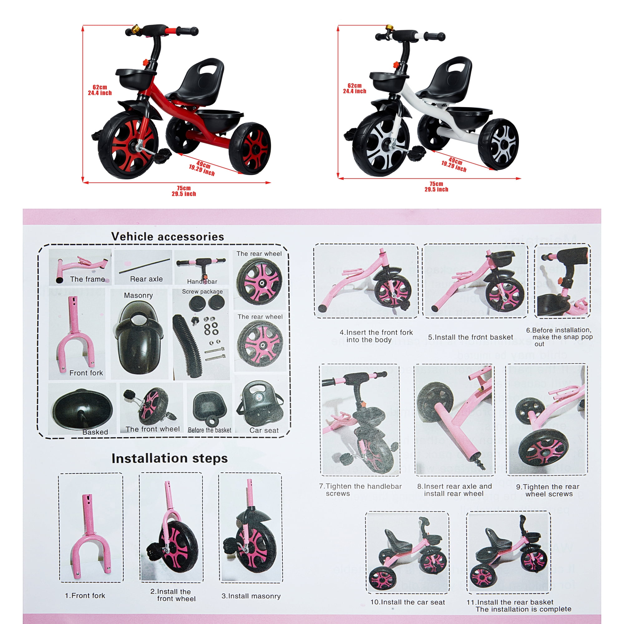 Toddlers Children Tricycle Kids Trike Stroller Trike Sri Lanka Ubuy