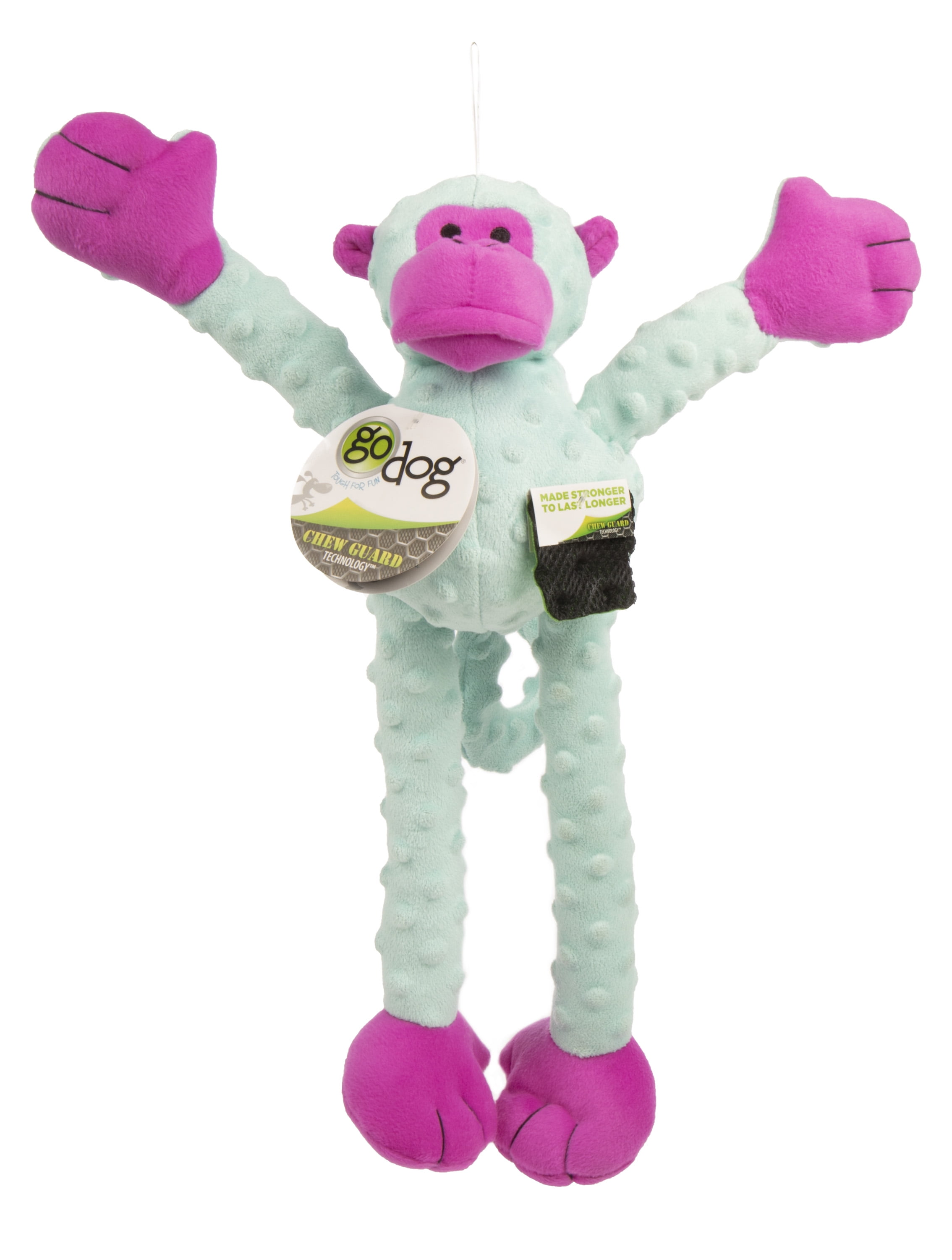 pink monkey dog toy