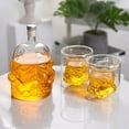thumbnail image 4 of Set Of 3, Whiskey Decanter Set With 2 Glasses, Transparent Creative Flask Carefe, Whiskey Carafe For Wine, Scotch, Bourbon, Vodka, Liquor, Valentine's Day Gift, Halloween Decor, 4 of 4