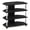 Black, variant on Pemberly Row Easy Assembly 4-Tier Petite TV Stand in Stainless Steel Tubes