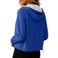 thumbnail image 6 of RQYYD Womens Running Jacket Zip Up Hooded Long Sleeve Lightweight Windbreaker with Pockets, 6 of 8