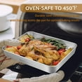thumbnail image 3 of Baking Pans Set of 3, VeSteel Stainless Steel Sheet Cake Pan for Oven - 12.5/10.5/9.4Inch, Rectangle Bakeware Set for Cake Lasagna Brownie Casserole Cookie, Non-toxic & Healthy, Dishwasher Safe, 3 of 7