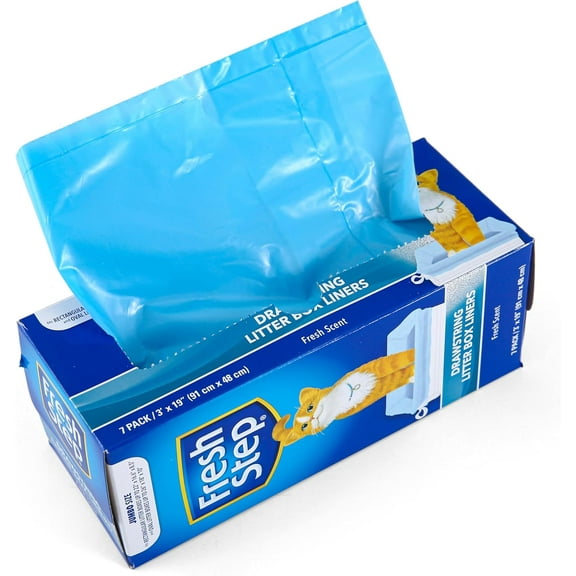 Fresh Step Drawstring Litter Box Liners Scented, Jumbo Size, 36" x 19" - 7 Count
