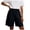 Black, variant on Womens Bermuda Shorts High Waist Loose Capris Wide Leg Comfy Summer Beach Casual Dressy Pant with Pockets (Navy, XL)