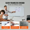 thumbnail image 4 of VEVOR Magnetic Glass Whiteboard, Dry Erase Board 36"x24", Wall-Mounted Large White Glassboard Frameless, with Marker Tray, an Eraser and 2 Markers, White, 4 of 9