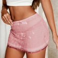 thumbnail image 2 of MIXUE Skirts For Women Summer Sequins Solid Color Elastic Waist Party Club Casual Bodycon Mini Skirt Workwear,Red,L, 2 of 7