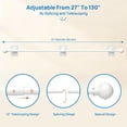 thumbnail image 5 of Sindcom No Drill Curtain Rods for Window 66 to 120 Inches, 5/8 Inch Diameter Renter Friendly Drapery Rod with Adhesive Brackets without Drilling, Adjustable from 27 to 130 Inches, White, 5 of 7