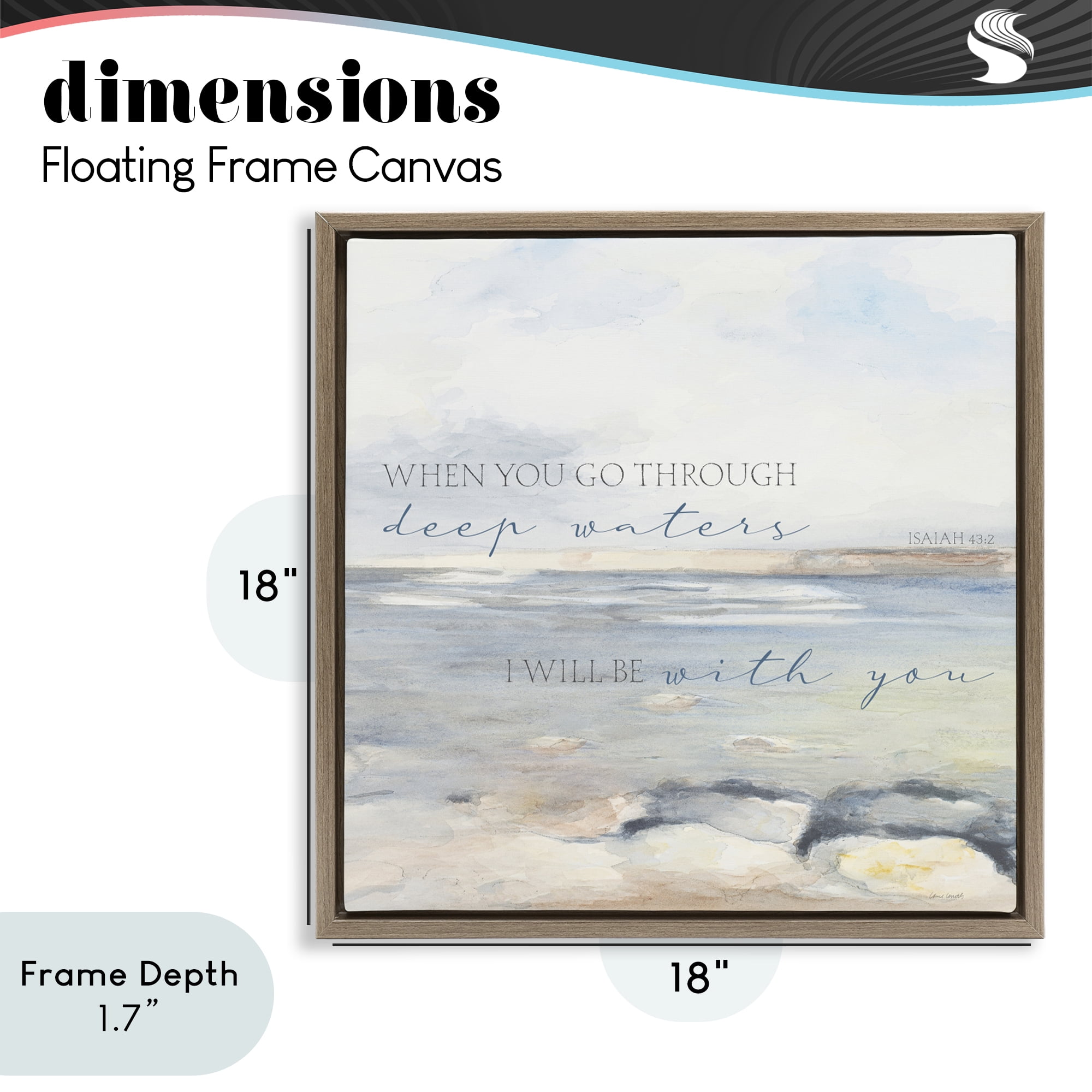 Stupell Industries Deep Waters with You Brown Framed Floater Canvas Wall Art, design by Lanie Loreth
